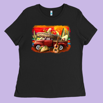 Mexican Cinco De Mayo Truck Ladies Tee Designed By Cowgirlartshop