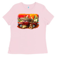 Bubblegum Pink mexican cinco de mayo truck Ladies Tee - CowGirlArtShop