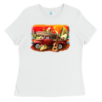 White mexican cinco de mayo truck Ladies Tee - CowGirlArtShop