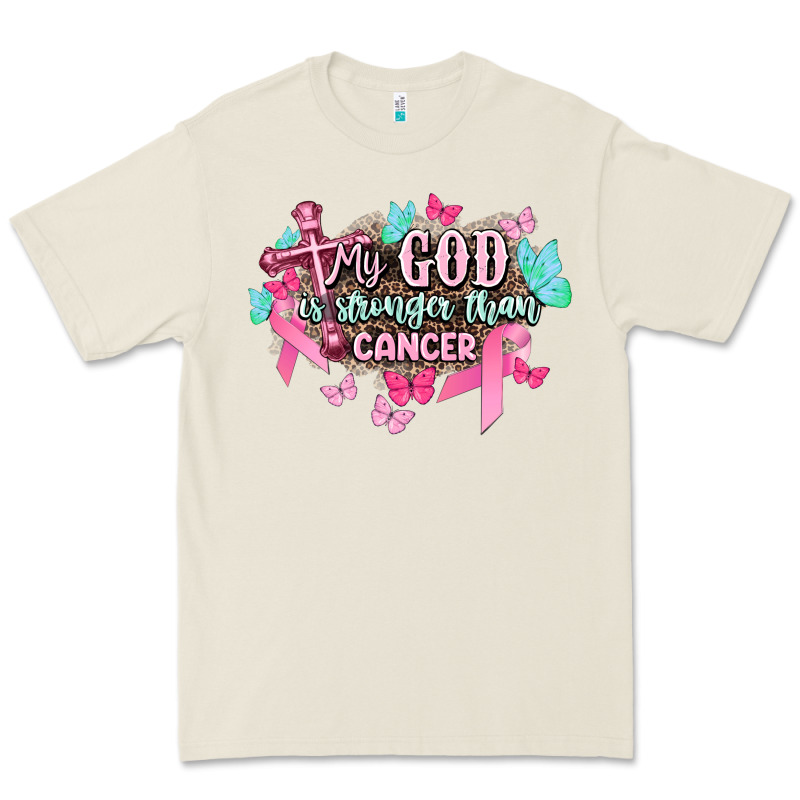 My God Is Stronger Than Cancer Awareness Premium Tee by HowdyJamesFarm | Teevron