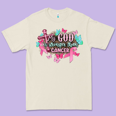 My God Is Stronger Than Cancer Awareness Premium Tee Designed By Howdyjamesfarm