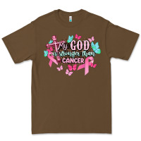 Cacao My god is stronger than Cancer Awareness Premium Tee - HowdyJamesFarm