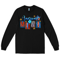 Black American mini 4th of july Long Sleeve Tee - FaDigitalArtStudio