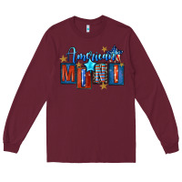 Burgundy American mini 4th of july Long Sleeve Tee - FaDigitalArtStudio