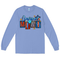 Colony Blue American mini 4th of july Long Sleeve Tee - FaDigitalArtStudio