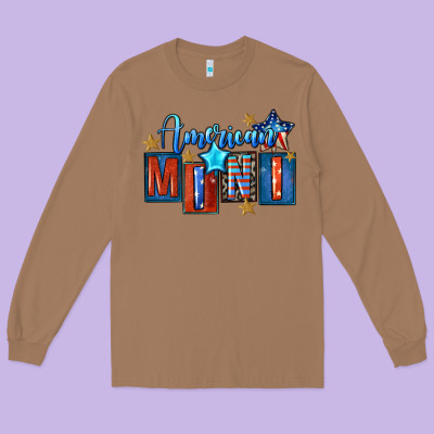 American Mini 4th Of July Long Sleeve Tee Designed By Fadigitalartstudio