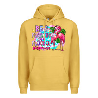 Antique Gold bea flamingo in a flock of pigeons Premium Hoodie - CowhideDigitalArt