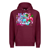 Burgundy bea flamingo in a flock of pigeons Premium Hoodie - CowhideDigitalArt