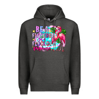 Charcoal Heather bea flamingo in a flock of pigeons Premium Hoodie - CowhideDigitalArt