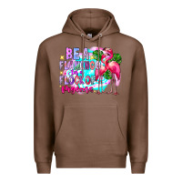 Chestnut bea flamingo in a flock of pigeons Premium Hoodie - CowhideDigitalArt