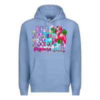 Colony Blue bea flamingo in a flock of pigeons Premium Hoodie - CowhideDigitalArt