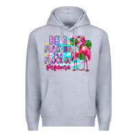 Heather Grey bea flamingo in a flock of pigeons Premium Hoodie - CowhideDigitalArt