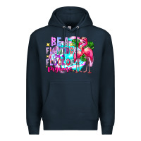 Navy bea flamingo in a flock of pigeons Premium Hoodie - CowhideDigitalArt