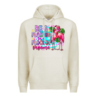 Oatmeal Heather bea flamingo in a flock of pigeons Premium Hoodie - CowhideDigitalArt