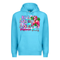 Ocean Blue bea flamingo in a flock of pigeons Premium Hoodie - CowhideDigitalArt