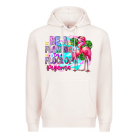 Pale Pink bea flamingo in a flock of pigeons Premium Hoodie - CowhideDigitalArt