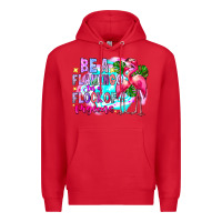 Red bea flamingo in a flock of pigeons Premium Hoodie - CowhideDigitalArt