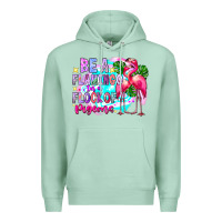 Seafoam bea flamingo in a flock of pigeons Premium Hoodie - CowhideDigitalArt