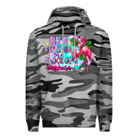 Slate Camo bea flamingo in a flock of pigeons Premium Hoodie - CowhideDigitalArt