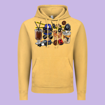 Police Coffee Cups Vintage Hoodie Designed By Fadigitalartstudio
