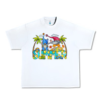 White Summer Gnomes Urban Heavy Tee - CowCowDesign