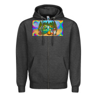 Charcoal Heather hippie soul license plate Zipper Hoodie - BarkalooDesign