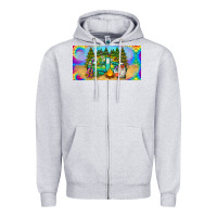 Heather Grey hippie soul license plate Zipper Hoodie - BarkalooDesign