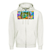 Oatmeal Heather hippie soul license plate Zipper Hoodie - BarkalooDesign