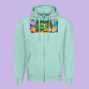 Hippie Soul License Plate Zipper Hoodie Designed By Barkaloodesign