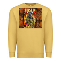 Antique Gold first in last out firefighter Premium Sweatshirt - AdoDesignShop