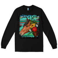 Black just a girl who loves horseshoe Long Sleeve Tee - RanaPortraitStore