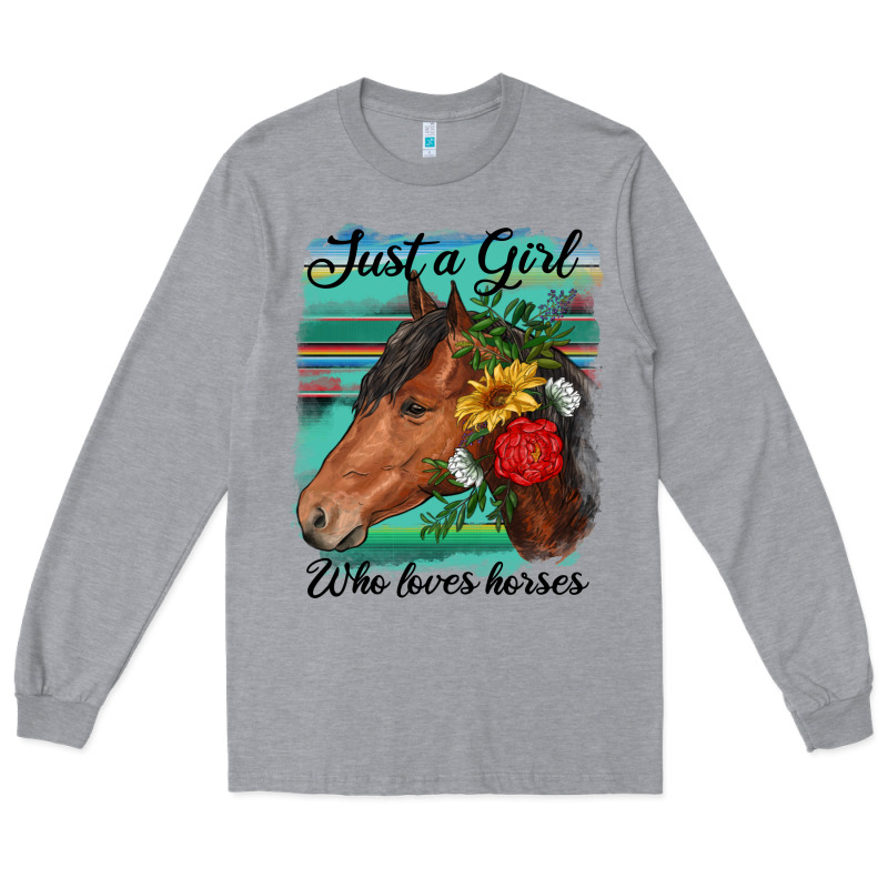 Just A Girl Who Loves Horseshoe Long Sleeve Tee by RanaPortraitStore | Teevron