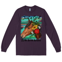 Plum just a girl who loves horseshoe Long Sleeve Tee - RanaPortraitStore
