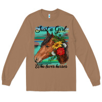 Toasted Coconut just a girl who loves horseshoe Long Sleeve Tee - RanaPortraitStore