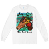 White just a girl who loves horseshoe Long Sleeve Tee - RanaPortraitStore