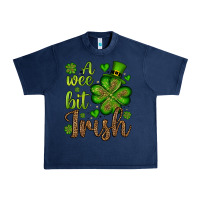 Navy St. Patrick's A wee bit irish Urban Heavy Tee - OliviaCreatesArt