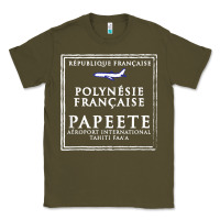 Army Green papeete tahiti passport stamp vacation travel t shirt Classic Tee - maiPhamDesign