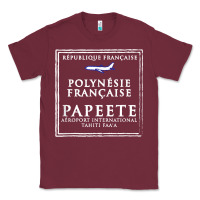 Burgundy papeete tahiti passport stamp vacation travel t shirt Classic Tee - maiPhamDesign