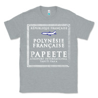 Heather Grey papeete tahiti passport stamp vacation travel t shirt Classic Tee - maiPhamDesign