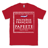 Red papeete tahiti passport stamp vacation travel t shirt Classic Tee - maiPhamDesign