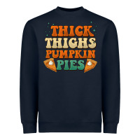 Navy thick thighs pumpkin pies Heavyweight Sweatshirt - BarkalooDesign