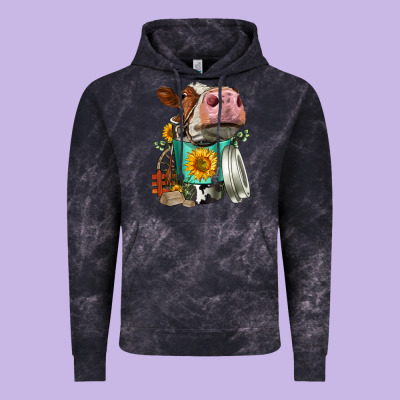 Simmental Cow Coffee Cup Vintage Hoodie Designed By Fadigitalartstudio