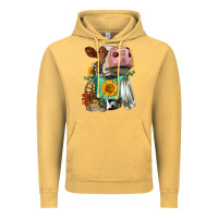 Vintage Mustard Simmental Cow Coffee Cup Vintage Hoodie - FaDigitalArtStudio