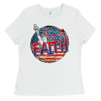White faith usa Ladies Tee - CowGirlArtShop