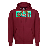 Burgundy flamingo mom license plate Zipper Hoodie - BarkalooDesign