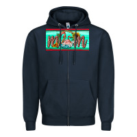 Navy flamingo mom license plate Zipper Hoodie - BarkalooDesign