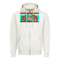Oatmeal Heather flamingo mom license plate Zipper Hoodie - BarkalooDesign