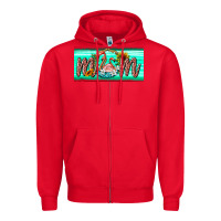 Red flamingo mom license plate Zipper Hoodie - BarkalooDesign