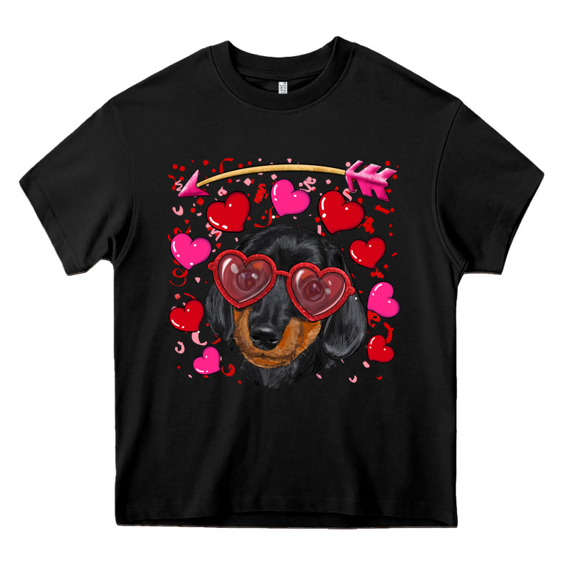 Valentine's Day  Dachshund Puppy Heavy Core Tee by RanaPortraitStore | Teevron