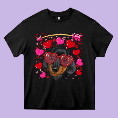 Valentine's Day  Dachshund Puppy Heavy Core Tee Designed By Ranaportraitstore